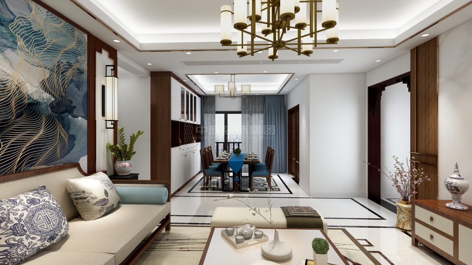 萬豐新新傳說135m&sup2;新中式風(fēng)格案例